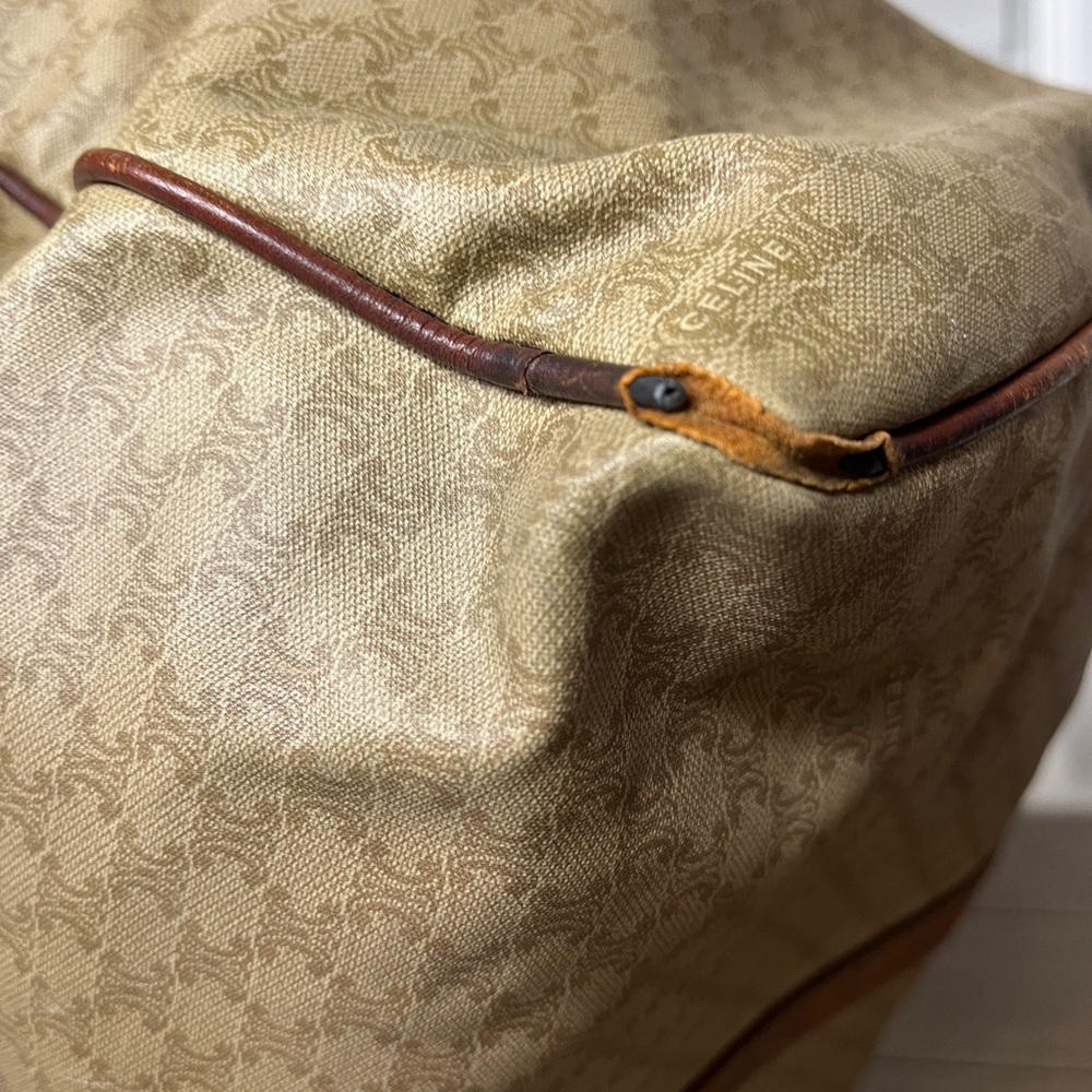 Celine Tan and Brown Duffel Bag, GUC, unisex bag, check pics for rubbed, 19x12” - Picture 6 of 16